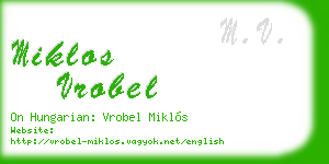 miklos vrobel business card